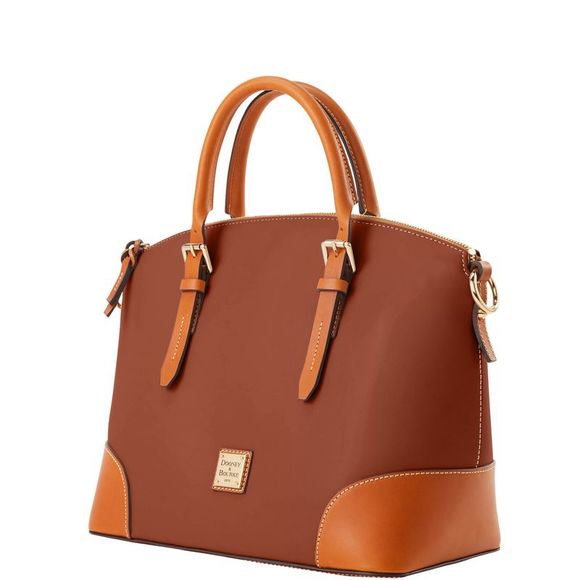 Dooney & Bourke Wexford Leather Domed Satchel - Natural - Picture 2 of 4